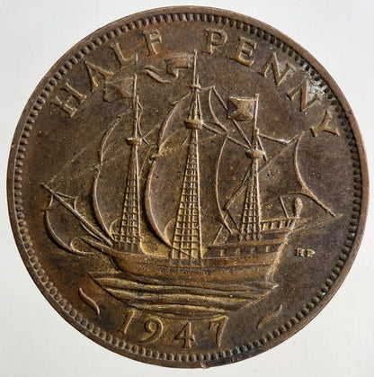 1947 George VI Half-Penny Coin | Fine Collectable Grade