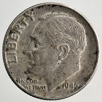 1946 US USA Roosevelt One Dime Silver Coin | Fine Collectable Grade