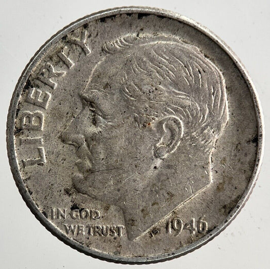 1946 US USA Roosevelt One Dime Silver Coin | Fine Collectable Grade