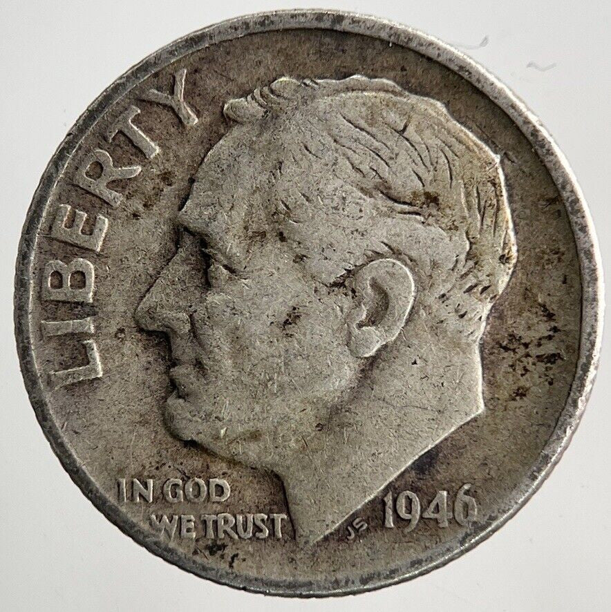 1946 US USA Roosevelt One Dime Silver Coin | Collectable Grade