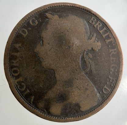 1890 Victoria One Penny Coin | Collectable Grade