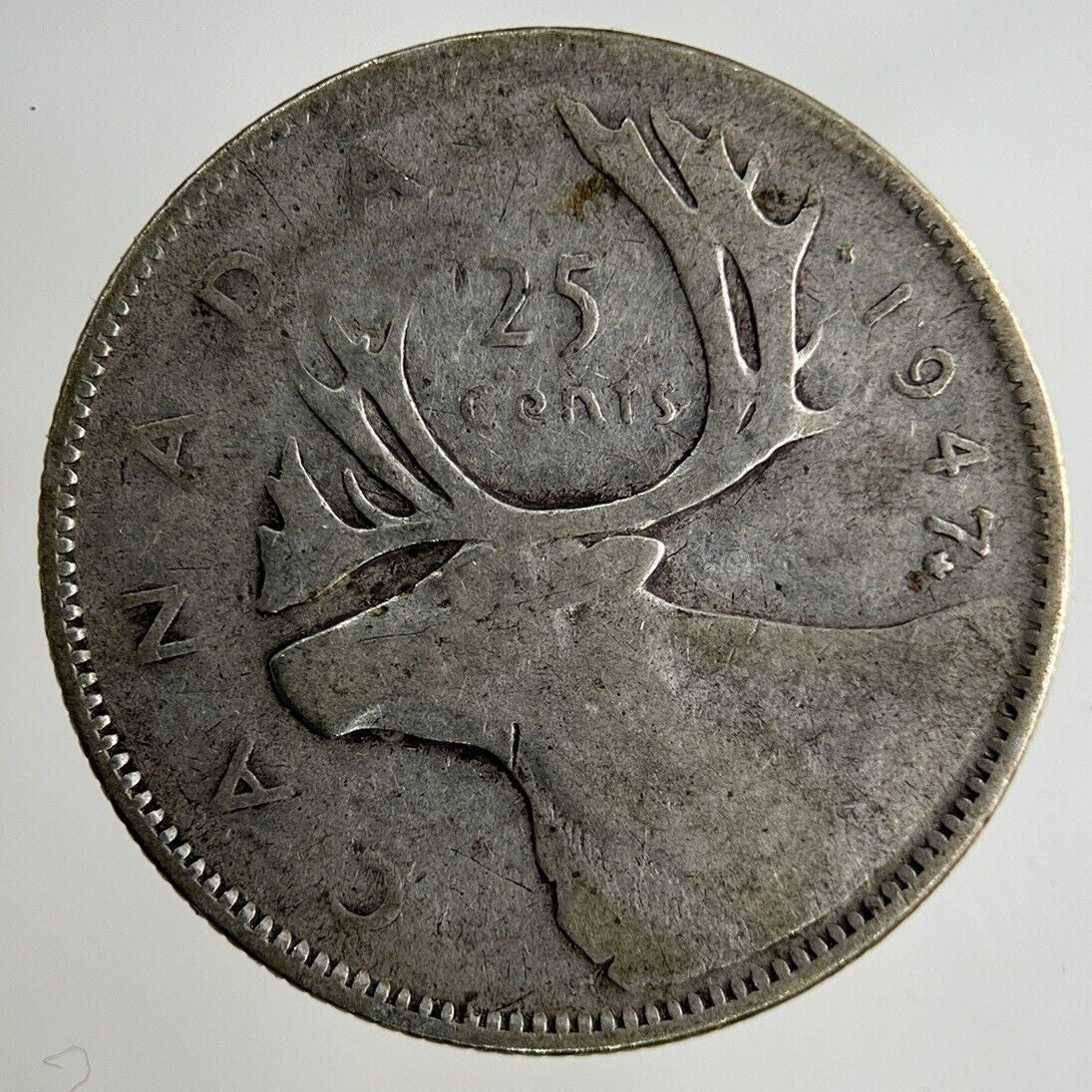 1947 Canada 25 Cents Silver Coin | Fair Grade