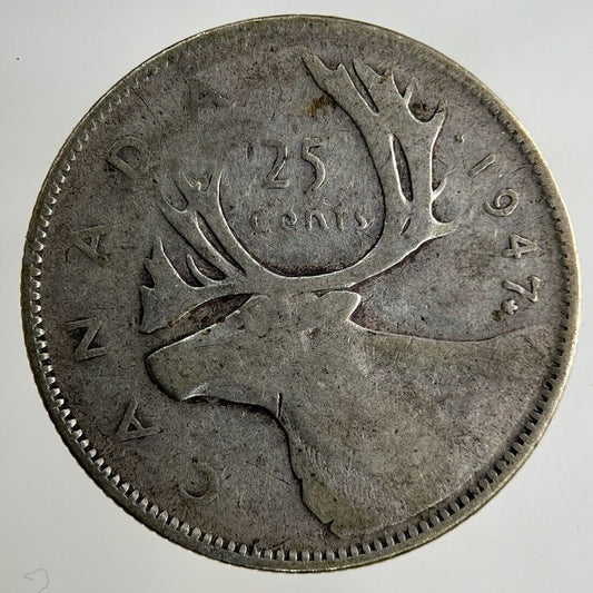1947 Canada 25 Cents Silver Coin | Fair Grade