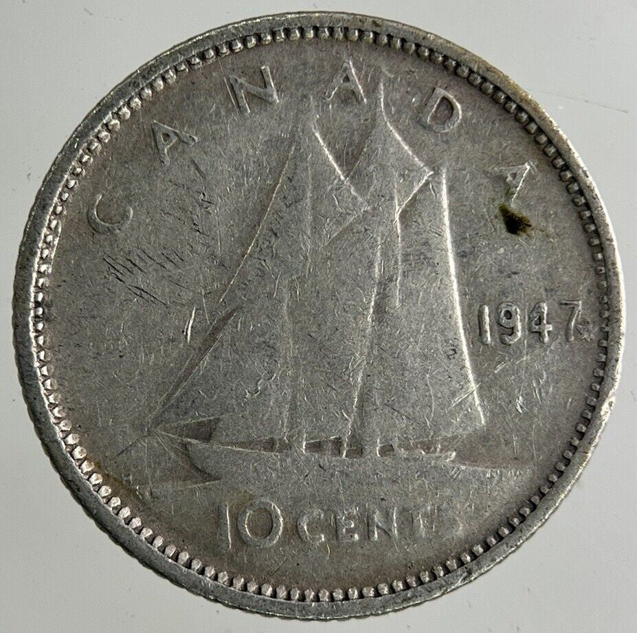 1947 Canada 10 Cents Silver Coin | Collectable Grade