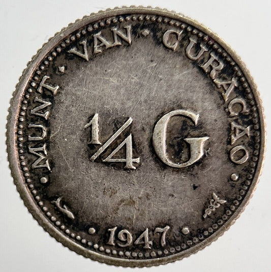 1947 Netherlands 1/4 Quarter Gulden Silver Coin | Fine Collectable Grade | a6285