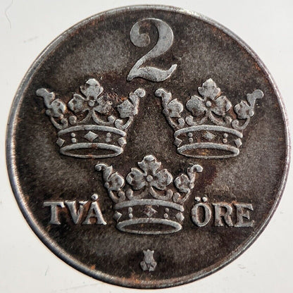 1947 Sweden 2 Ore Coin | Very High Grade | a4874