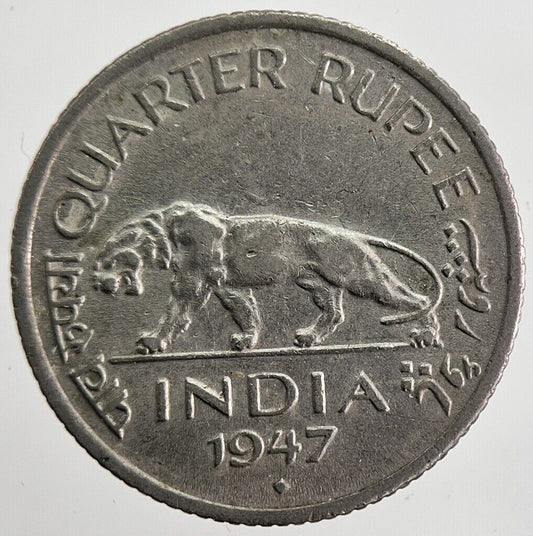 1947 Quarter 1/4 Rupee India Coin | Fine Collectable Grade | a4847