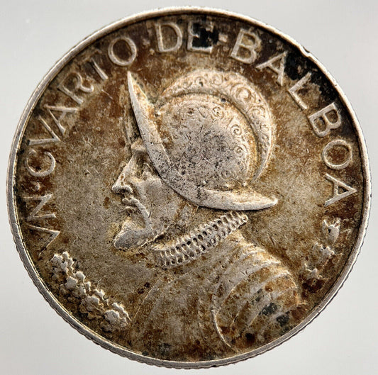 1947 Panama 1/4 Quarter Balboa Silver Coin | Fine Collectable Grade | a1579