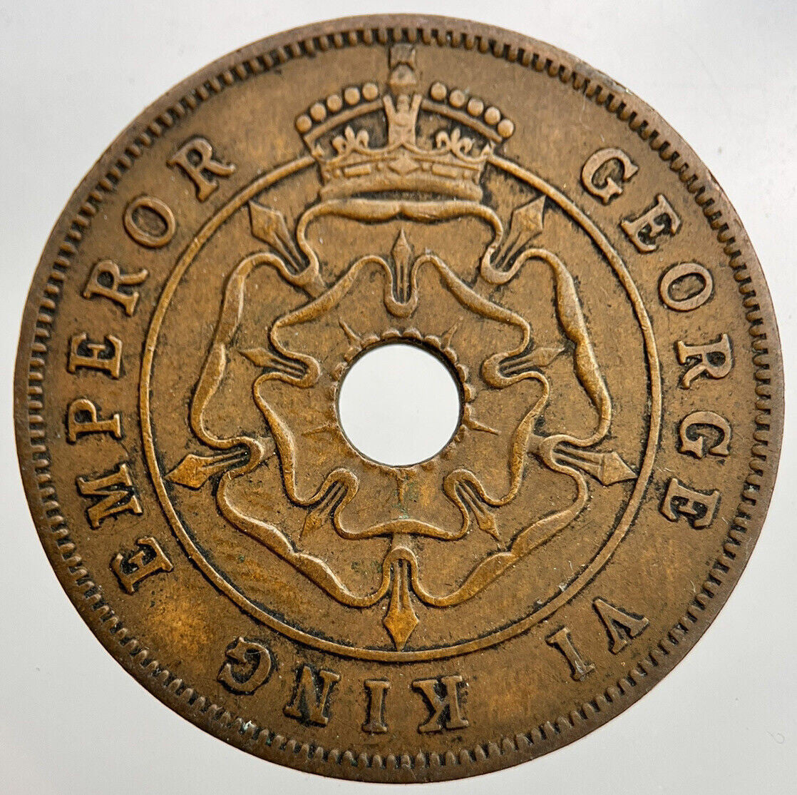 1947 Rhodesia Africa One Penny Coin | Fine Collectable Grade | a1644