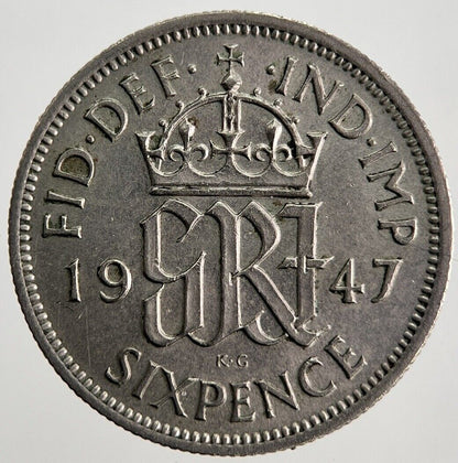 1947 George VI Sixpence Coin | Very High Grade | a7158