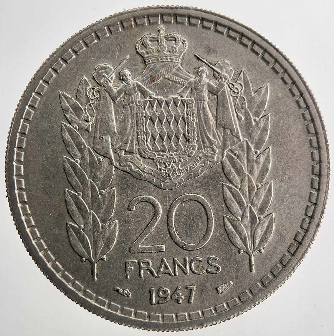 1947 Monaco Louis II 20 Francs Coin | Very High Grade | a6736