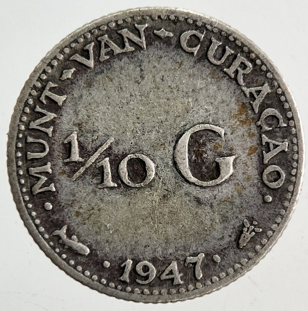 1947 Netherlands 1/10 Gulden Silver Coin | Fine Collectable Grade
