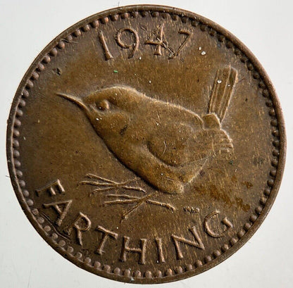 1947 George VI Wren Farthing Coin | Very High Grade