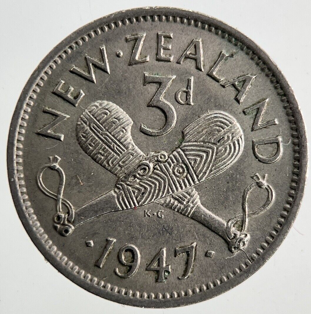1947 New Zealand Threepence Coin | Very High Grade