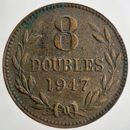 1947 Guernsey 8 Doubles Coin | Fine Collectable Grade