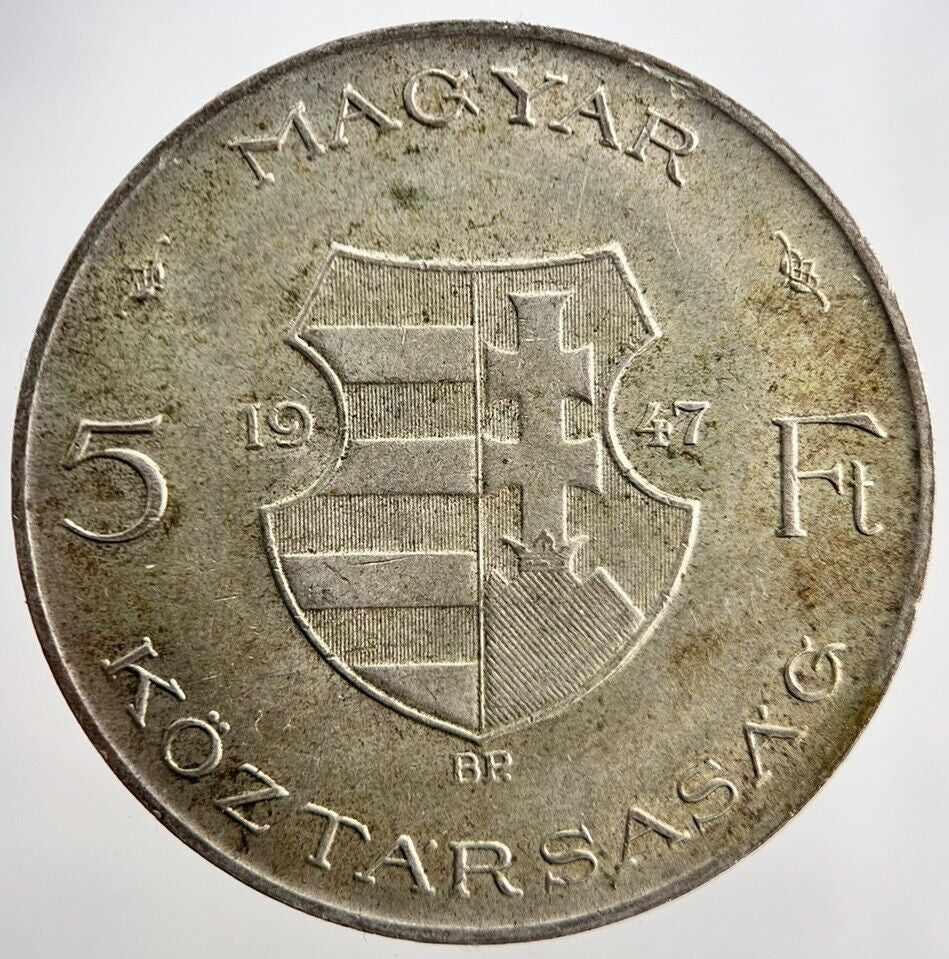 1947 Hungary 5 Forint Silver Coin | Very High Grade | a2315