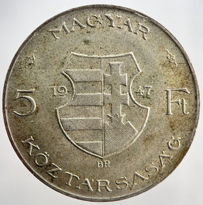 1947 Hungary 5 Forint Silver Coin | Very High Grade | a2315