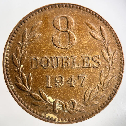 1947 Guernsey 8 Doubles Coin | Fine Collectable Grade