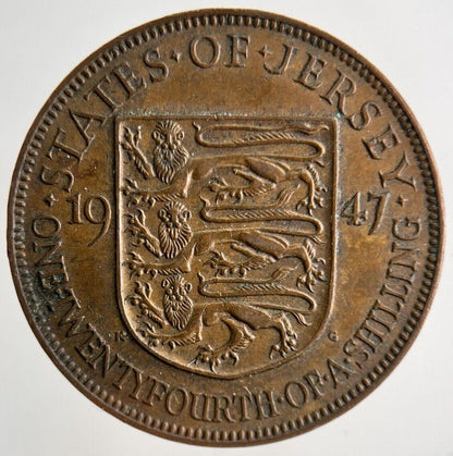 1947 Jersey One Twenty-Fourth Of A Shilling 1/24 Coin | Fine Collectable Grade