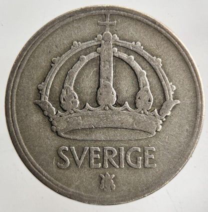 1947 Sweden 50 Ore Silver Coin | Fine Collectable Grade