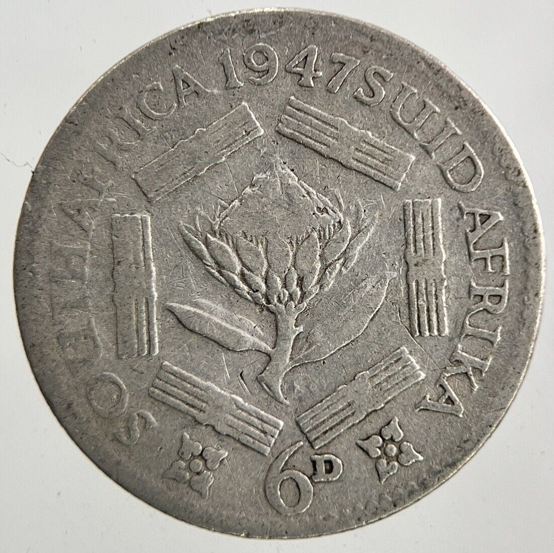 1947 South Africa Sixpence Silver Coin | Collectable Grade