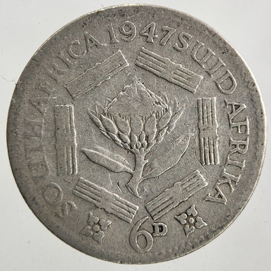 1947 South Africa Sixpence Silver Coin | Collectable Grade