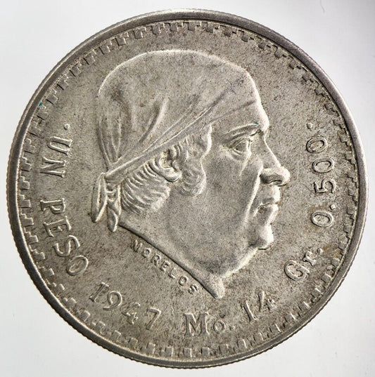 1947 Mexico 1 Un Peso Silver Coin | Very High Grade
