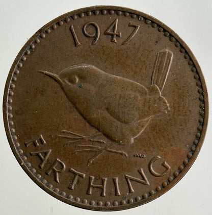 1947 George VI Wren Farthing Coin | Very High Grade