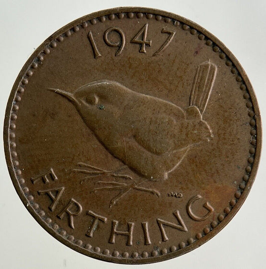 1947 George VI Wren Farthing Coin | Very High Grade