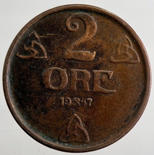 1947 Norway 2 Ore Coin | Fine Collectable Grade | a4974