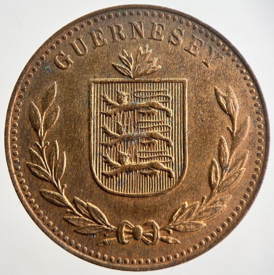 1947 Guernsey 8 Doubles Coin | Very High Grade | a4503