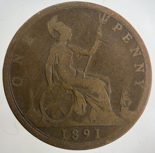 1891 Victoria One Penny Coin | Collectable Grade