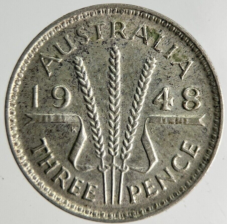 1948 Australia Threepence Silver Coin | Fine Collectable Grade