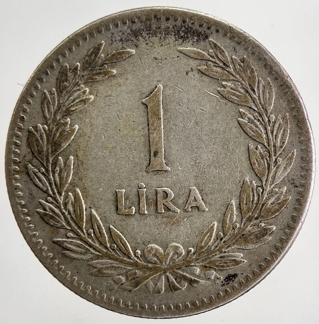 1947 Turkey 1 Lira Silver Coin | Fine Collectable Grade