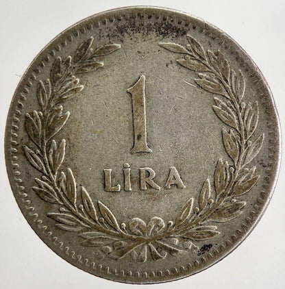 1947 Turkey 1 Lira Silver Coin | Fine Collectable Grade