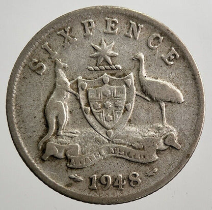 1948 Australia Sixpence Silver Coin | Collectable Grade | a8007