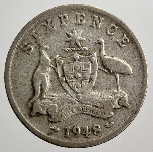 1948 Australia Sixpence Silver Coin | Collectable Grade | a8007