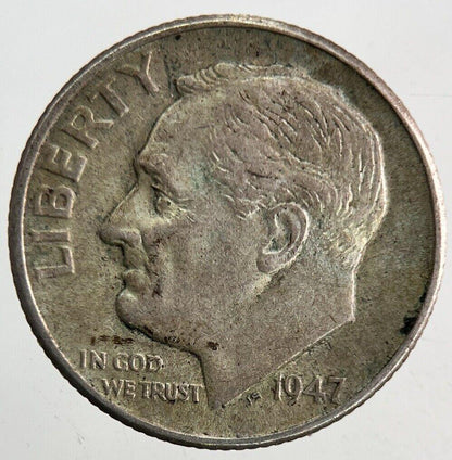 1947 US USA Roosevelt One Dime Silver Coin | Fine Collectable Grade