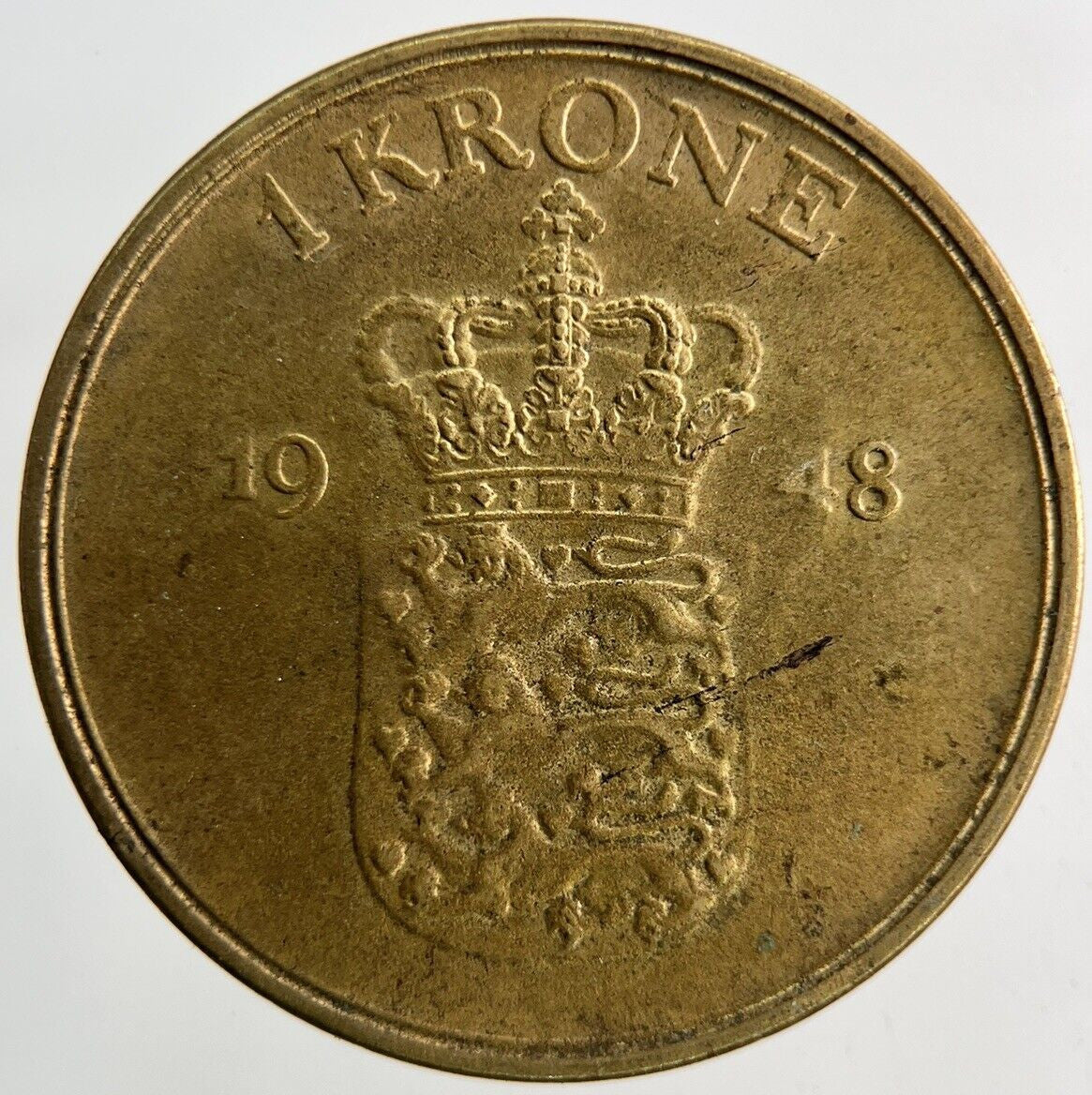 1948 Denmark 1 Krone Coin | Fine Collectable Grade