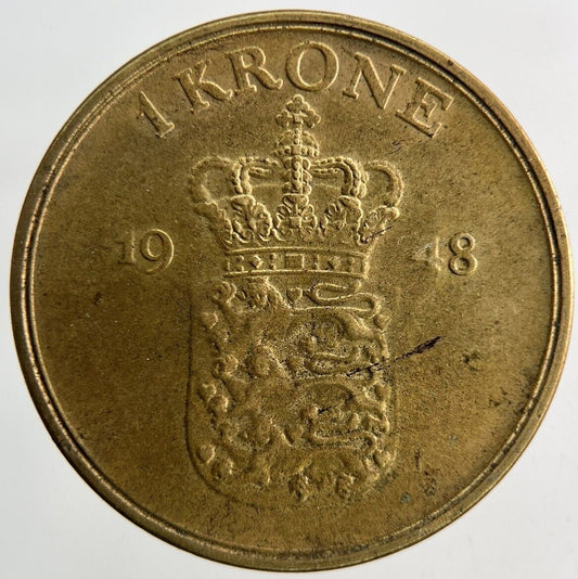 1948 Denmark 1 Krone Coin | Fine Collectable Grade