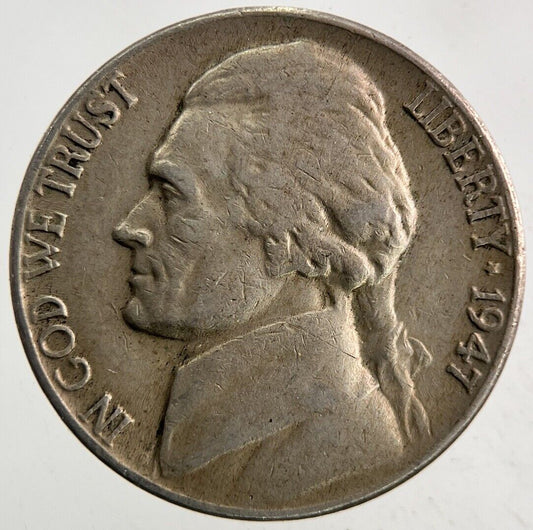 1947 US USA Jefferson Nickel Coin | Fine Collectable Grade