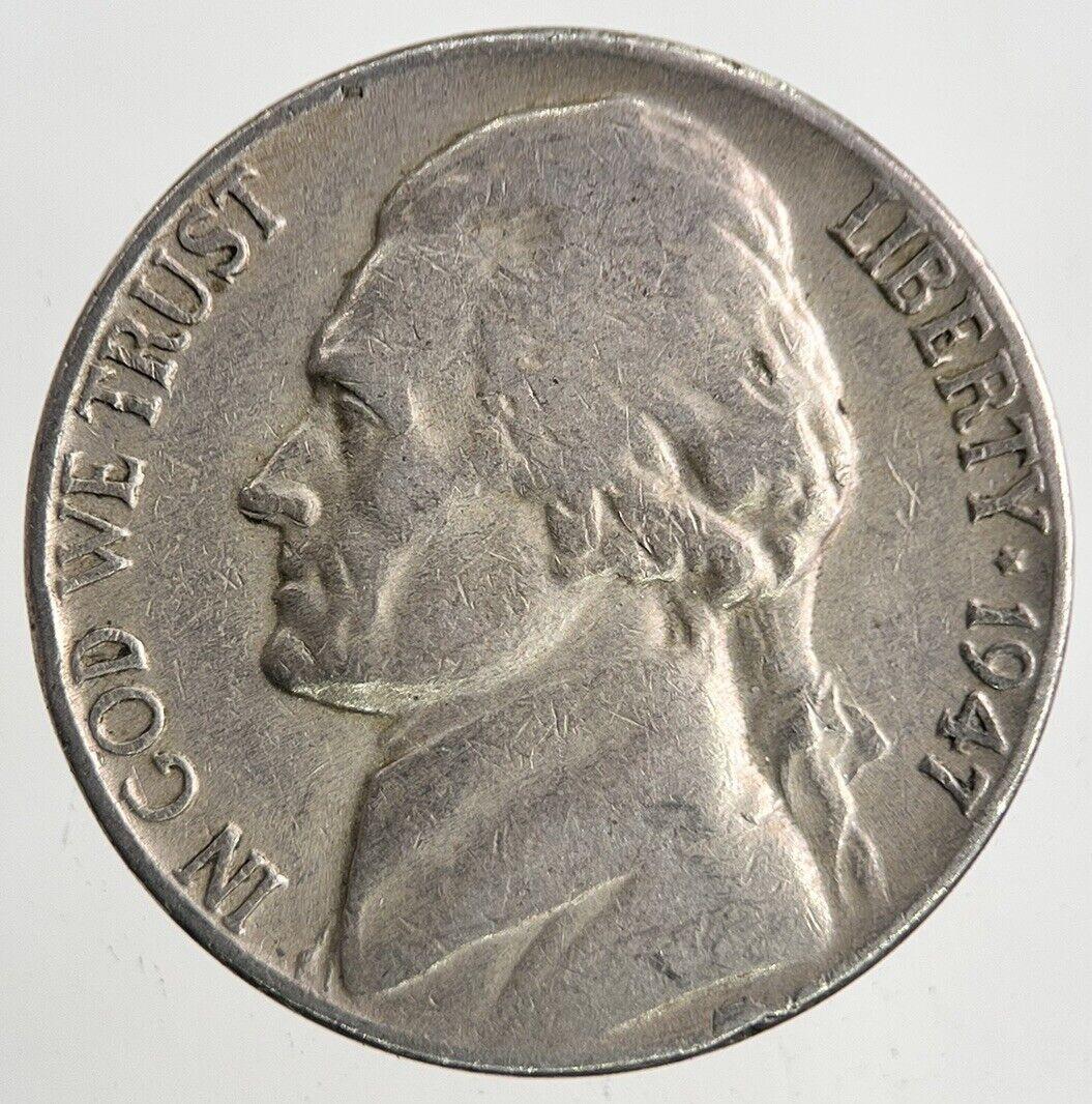 1947 US USA Jefferson Nickel 5 Cents Coin | Fine Collectable Grade