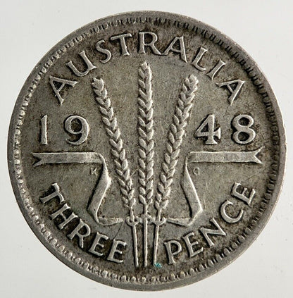 1948 Australia Threepence Silver Coin | Fine Collectable Grade