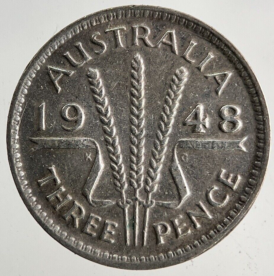 1948 Australia Threepence Silver Coin | Fine Collectable Grade