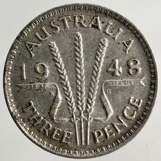 1948 Australia Threepence Silver Coin | Fine Collectable Grade