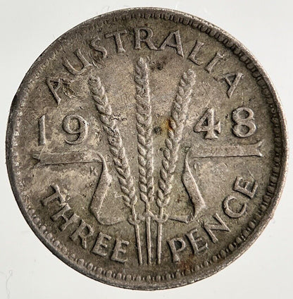1948 Australia Threepence Silver Coin | Fine Collectable Grade