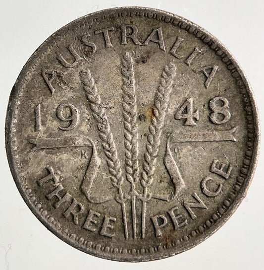1948 Australia Threepence Silver Coin | Fine Collectable Grade