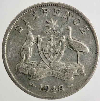 1948 Australia Silver Sixpence Coin | Collectable Grade