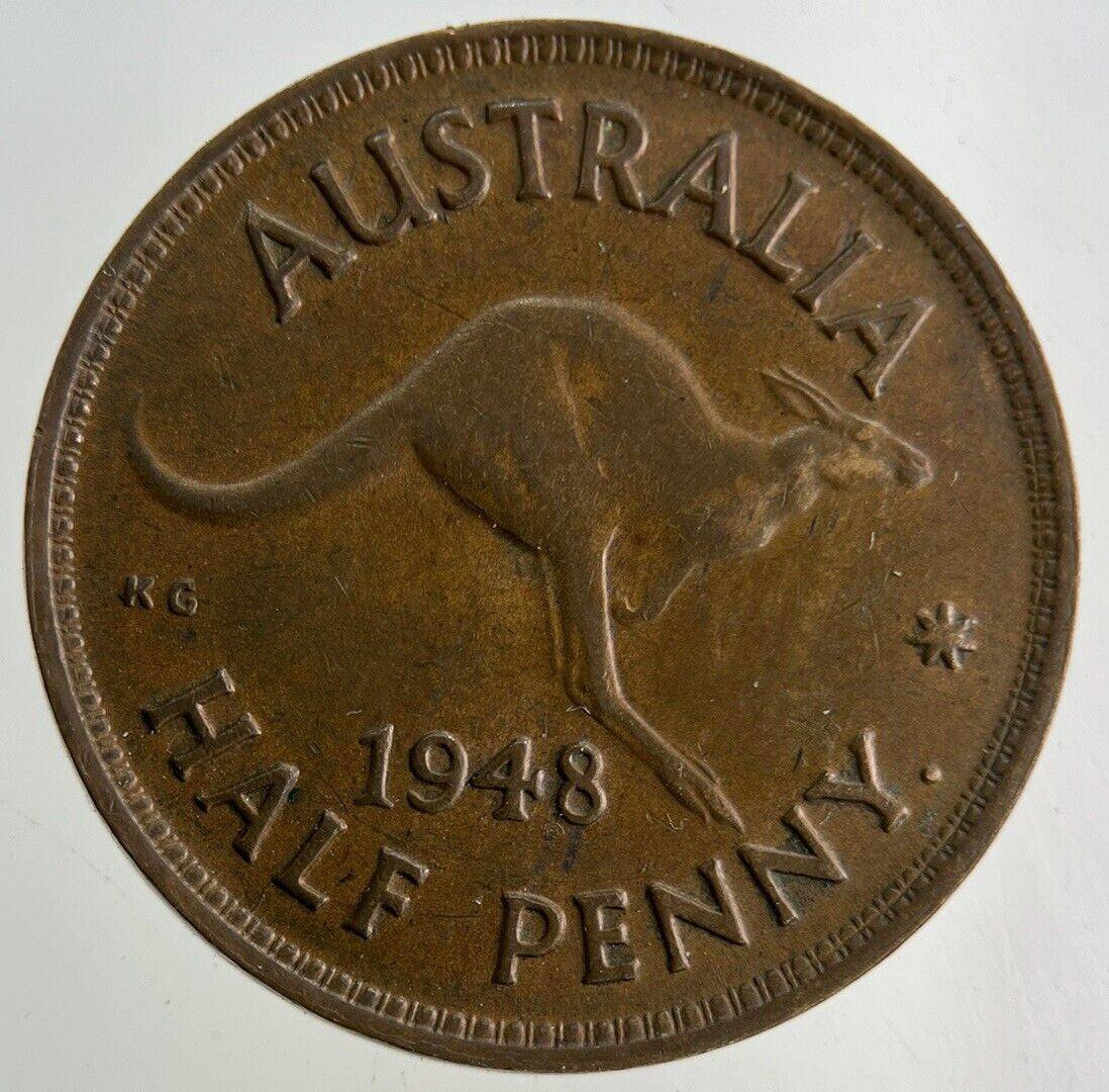 1948 Australia Half-Penny Coin | Fine Collectable Grade