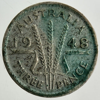 1948 Australia Threepence Silver Coin | Fine Collectable Grade
